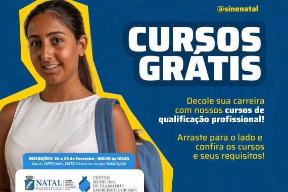 Prefeitura de Natal abre 220 vagas para cursos de qualificação profissional