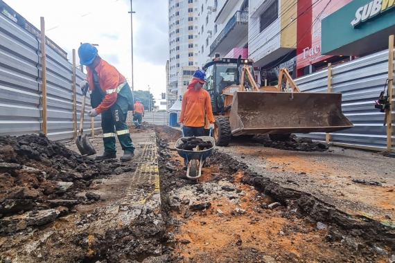 Obras de requalificação da Rua João Pessoa seguem dentro cronograma