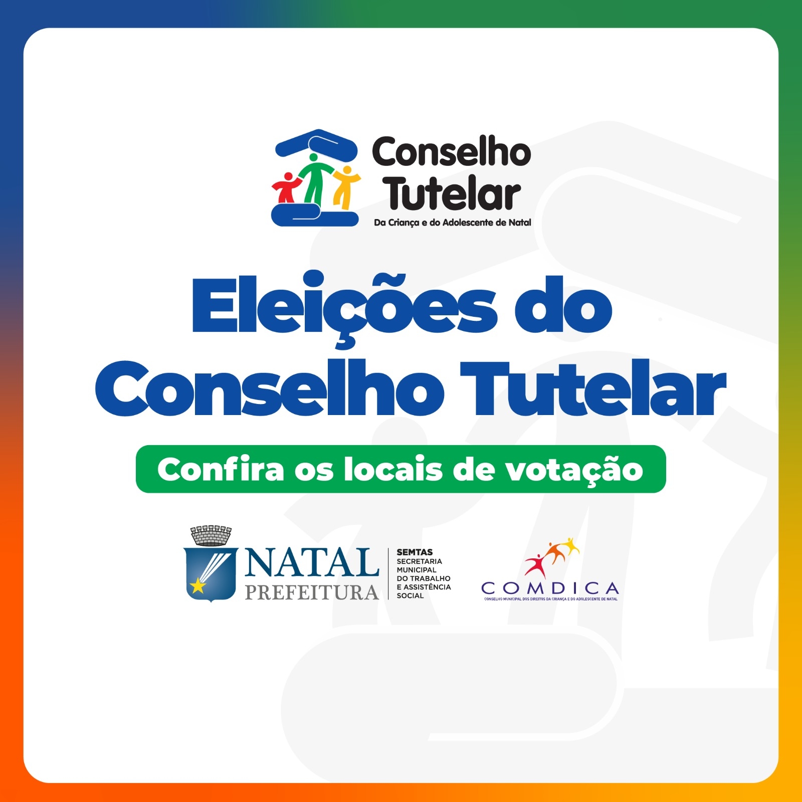 Divulgados os locais de votação para a eleição dos conselheiros tutelares 