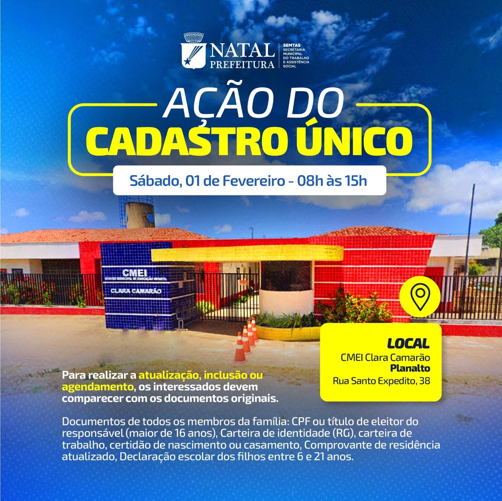Semtas realiza nova ação do Cadastro Único no bairro Planalto